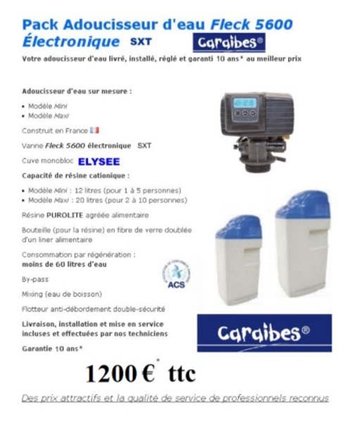 Pack Adoucisseur d’eau Caraïbes